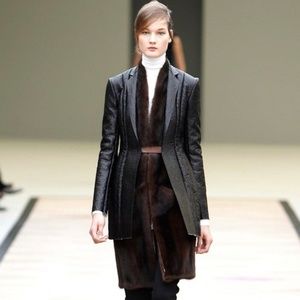 CELINE runway leather coat sz FR36